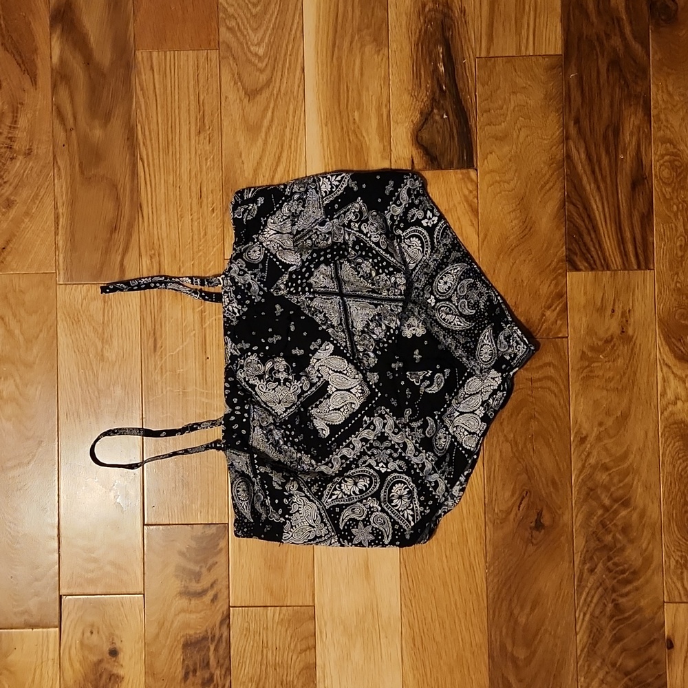 Wild Fable Bandana Crop Top Black & White